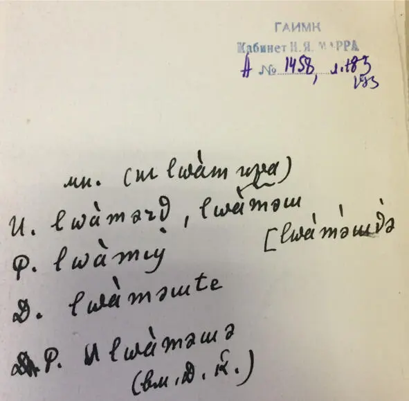 Чеченский язык и академик Марр Н Я Том 2 Архив филолога - фото 183