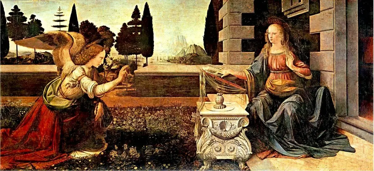 Благовещение Леонардо да Винчи В оцифрованном варианте Благовещения из - фото 1