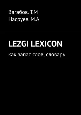 Т. Вагабов Lezgi lexicon. Как запас слов, словарь обложка книги