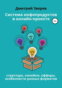 Дмитрий Зверев Система инфопродуктов в онлайн-проекте обложка книги