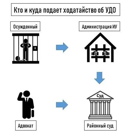 Как мы наглядно видим на картинке подать ходатайство может как сам осужденный - фото 3
