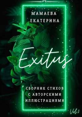 Екатерина Мамаева Exitus. Сборник стихов с авторскими иллюстрациями обложка книги