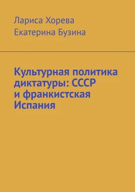 Лариса Хорева Культурная политика диктатуры: СССР и франкистская Испания обложка книги