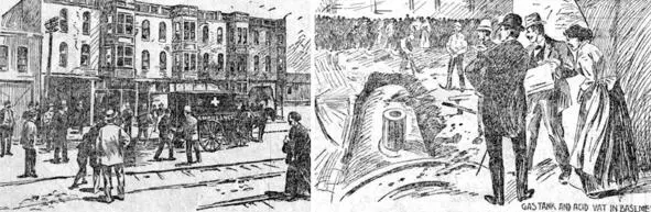 Иллюстрации из чикагских газет 1895 г Слева вид на Замок Холмса с Уоллес - фото 17