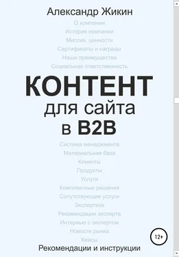 Александр Жикин Контент для сайта в b2b обложка книги