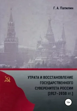 Глеб Папилин Утрата и восстановление государственного суверенитета России (1917-1938 гг.) обложка книги