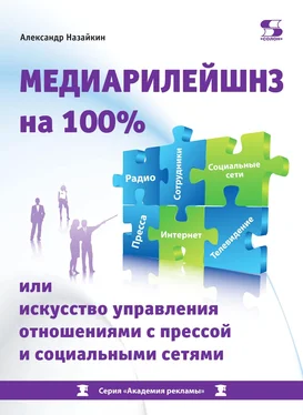 Александр Назайкин Медиарилейшнз на 100% или Искусство управления отношениями с прессой и социальными сетями обложка книги