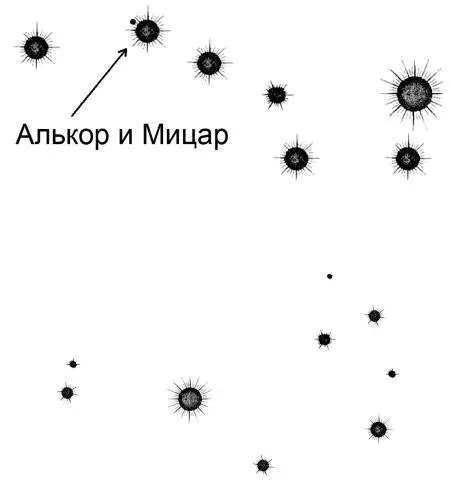 Рис 2 Схема расположения основных звезд Большой Медведицы вверху и Плеяд - фото 3