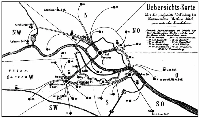 Рис 6 Карта берлинской системы пневматических труб 1873 Рис 7 Впрочем - фото 6