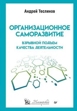 Андрей Теслинов Организационное саморазвитие. Взрывной подъем качества деятельности обложка книги