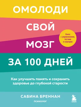 Сабина Бреннан Омолоди свой мозг за 100 дней. Как улучшить память и сохранить здоровье до глубокой старости обложка книги