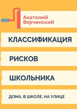 Анатолий Верчинский Классификация рисков школьника. Дома, в школе, на улице обложка книги