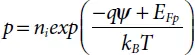 To describe the quasiFermi levels these two equations may then be rewritten - фото 36