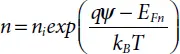139 To describe the quasiFermi levels these two equations may then be - фото 35