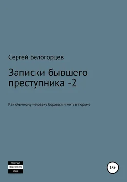 Сергей Белогорцев Записки бывшего преступника -2 обложка книги