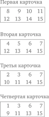 Сценарий таков Задумайте число от 1 до 15 но не говорите мне что это за - фото 266