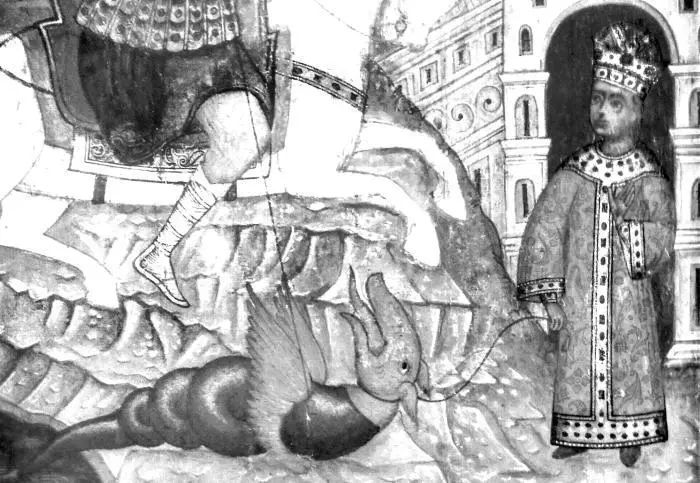 Змий на поясе царевны Икона чудо Георгия о змие нач XVII в Еще одним - фото 3