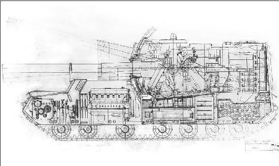Crosssection of SP gun 212 ASKM Factory drawing of bunker buster 212 V - фото 12