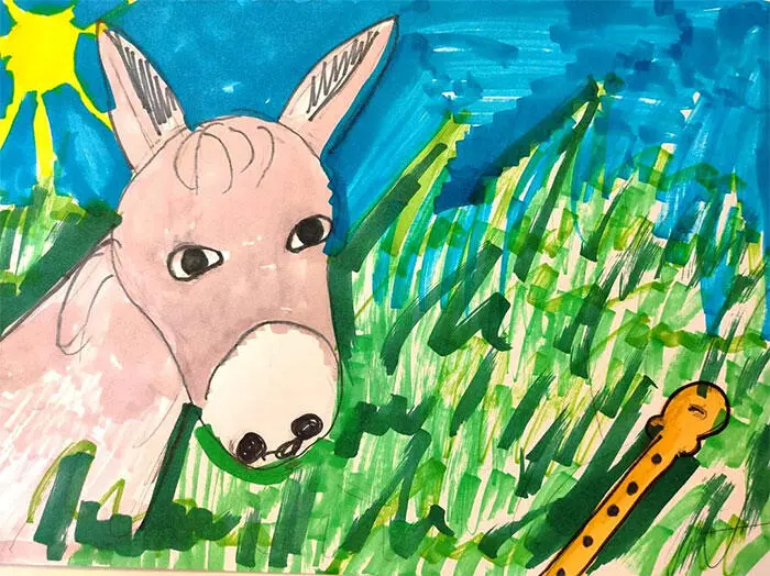 Un día de primavera un burro estaba paseando por un prado cuando de repente - фото 7