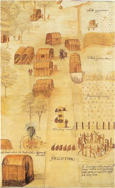 Figure 21 Secoton an Algonquian village watercolor by John White during Sir - фото 7