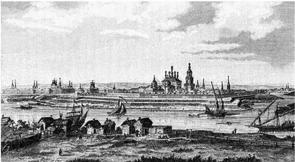 Вид Твери Старинная гравюра О поездке Евсея от Малинова до Твери - фото 4