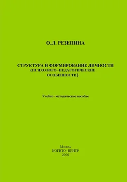 О. Резепина Структура и формирование личности (Психолого-педагогические особенности) обложка книги