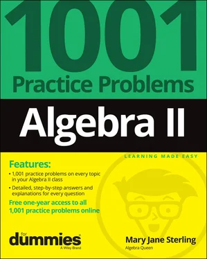 Mary Jane Sterling Algebra II: 1001 Practice Problems For Dummies (+ Free Online Practice) обложка книги