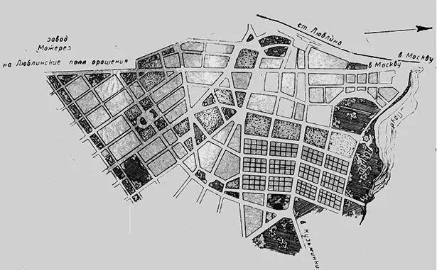 Рис 52 Город Люблино Эскизный проект планировки 1927 Рис 53 Эскизный - фото 52