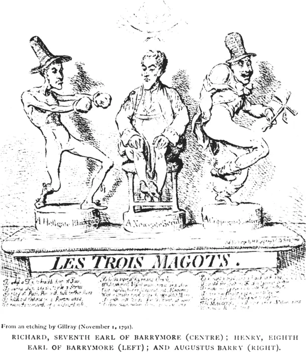 Д Гиллрэй Три чудака 1791 г Слева направо Генри граф Барримор - фото 70