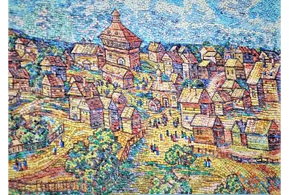 Современная мозаика с изображением Немецкой слободы в XVI веке Выходит - фото 37
