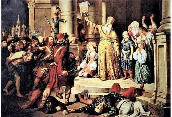 Царь Пётр Алексеевич во время стрелецкого бунта в Московском Кремле 15 мая 1682 - фото 49