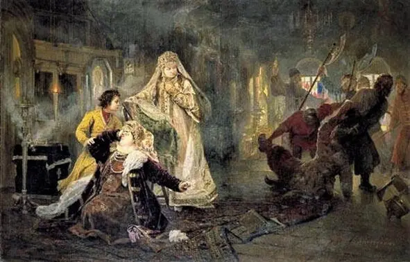 Стрелецкий бунт в 1682 году расправа над Иваном Нарышкиным Худ А Карзухин - фото 55