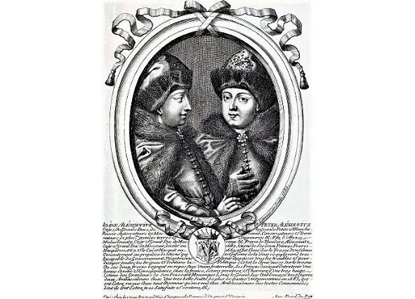 Миниатюры XVII века по воцарению Ивана и Петра Но это было только начало - фото 59