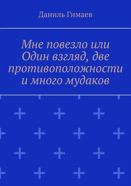 Даниль Гимаев Мне повезло или Один взгляд, две противоположности и много мудаков обложка книги