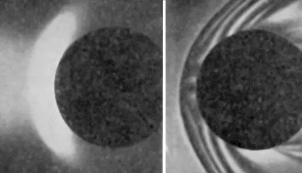 Подпись к фотографии Рис 3 Фотографии ударной волны перед сферой диаметра d - фото 39