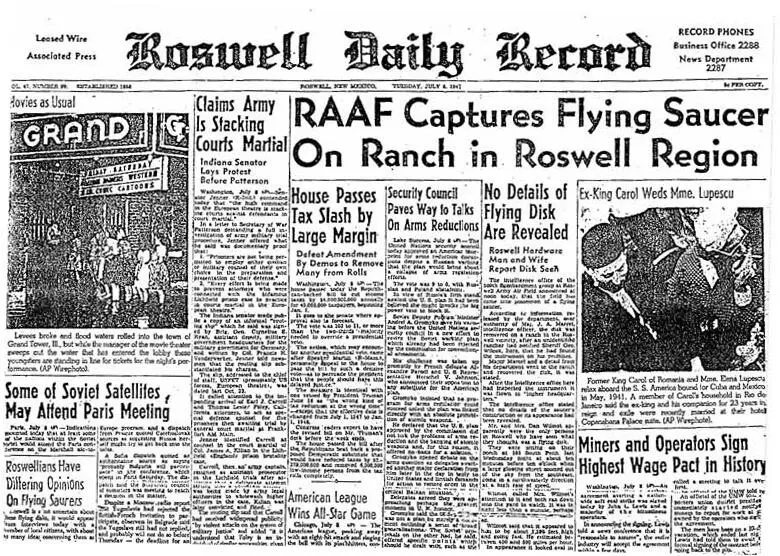 Газета Roswell Daily Record от 8 июля 1947 года фото из статьи Википедии - фото 2