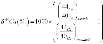 with the 44Ca 40Ca of a purified CaCO 3salt used as the standard The calcium - фото 24