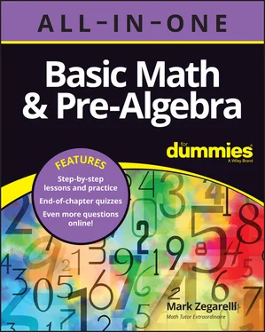 Mark Zegarelli Basic Math & Pre-Algebra All-in-One For Dummies (+ Chapter Quizzes Online) обложка книги
