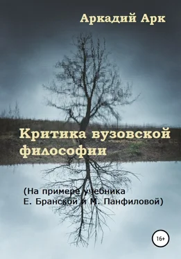 Аркадий Арк Критика вузовской философии. На примере учебника Е. Бранской и М. Панфиловой обложка книги