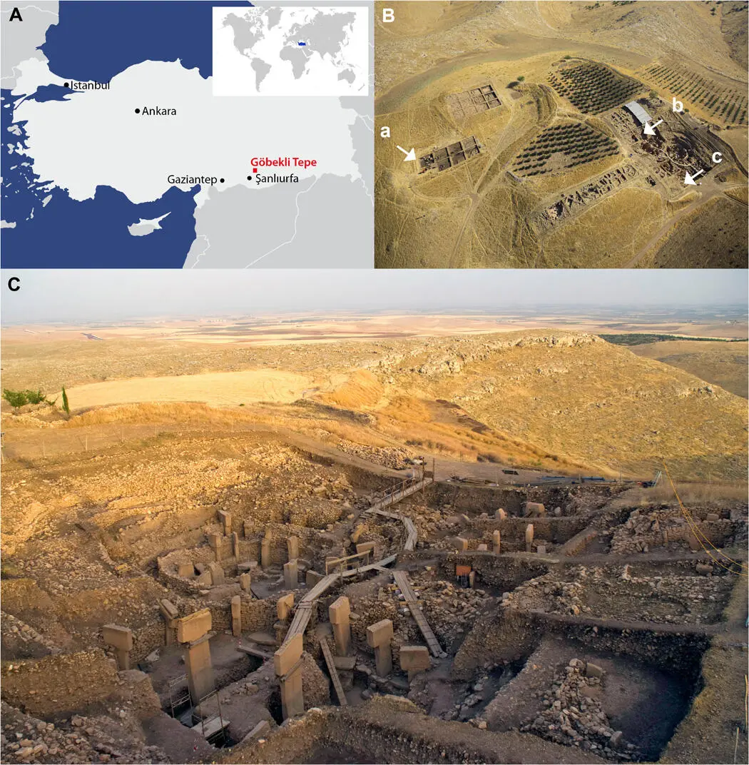 А Расположение ГёбеклиТепе на карте Турции B Схема раскопок в ГёбеклиТепе - фото 7