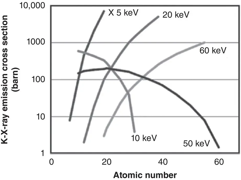 Figure 14 Kshell cross sections for electron and Xray irradiation Here - фото 6