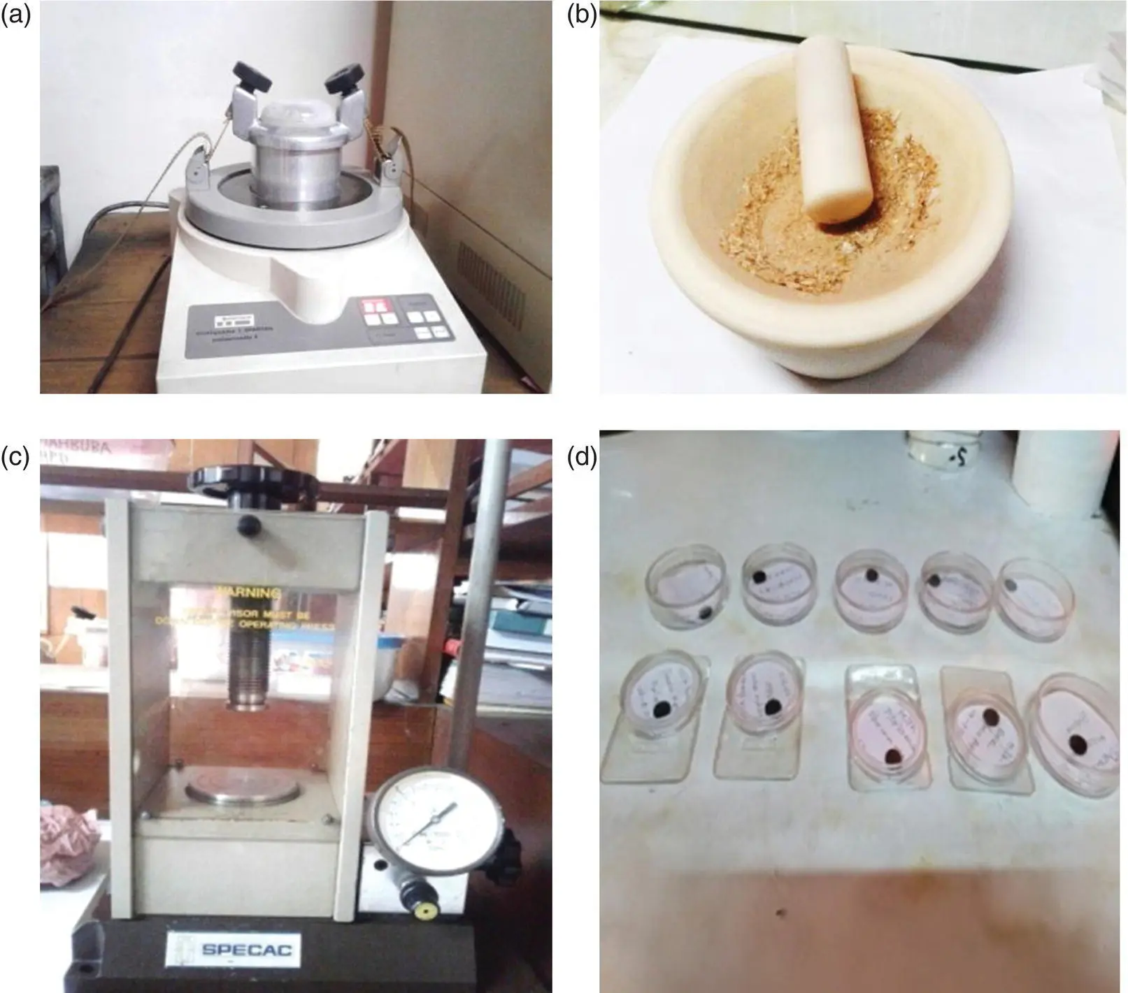 Figure 61 ad Different steps of making sample pellet for EDXRF analysis - фото 23