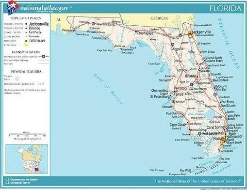 FloridaKarte National Atlasgov Florida hat eine Gesamtfläche von 170300 - фото 3