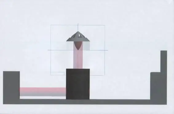 Bei der zweiten Rohskizze sieht man sehr deutlich wie der Laser durch die - фото 2