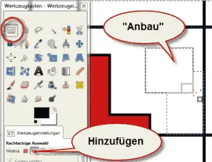 Nun schaltest du die rechteckige Auswahl in den Hinzufügen Modus 2 Icon - фото 216