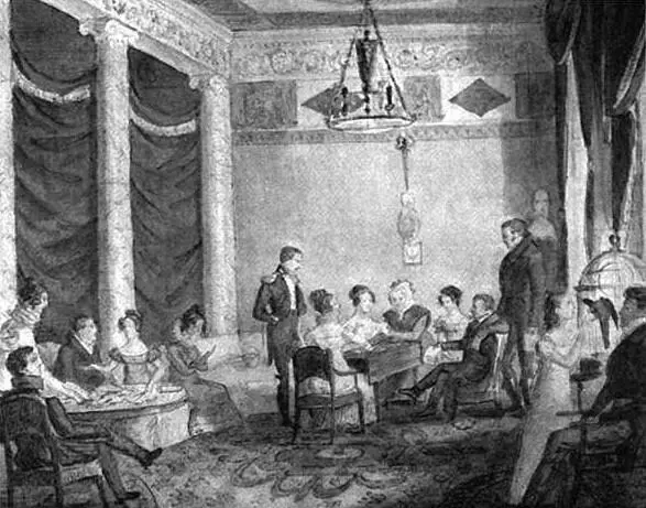 Гостиная в доме Олениных в Приютине Художник Ф Солнцев 1834 г Я помню - фото 13