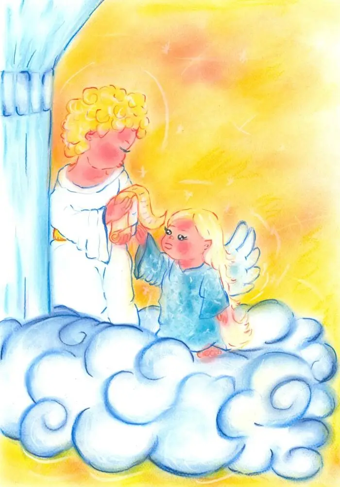 Sieh dir das an Glitzer Aufgebracht hält das Christkind dem zarten Engel - фото 4