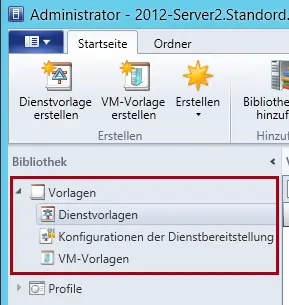 Die Vorlagen enthalten die Punkte Dienstvorlagen Konfigurationen und - фото 60