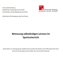 Jonas Wibowo - Betreuung selbständigen Lernens im Sportunterricht