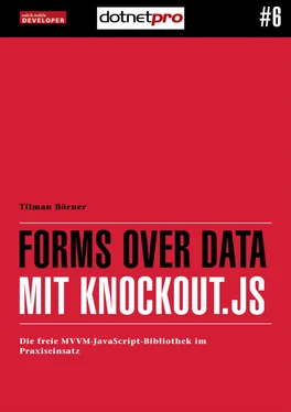 Tilman Börner Forms over Data mit Knockout.js обложка книги